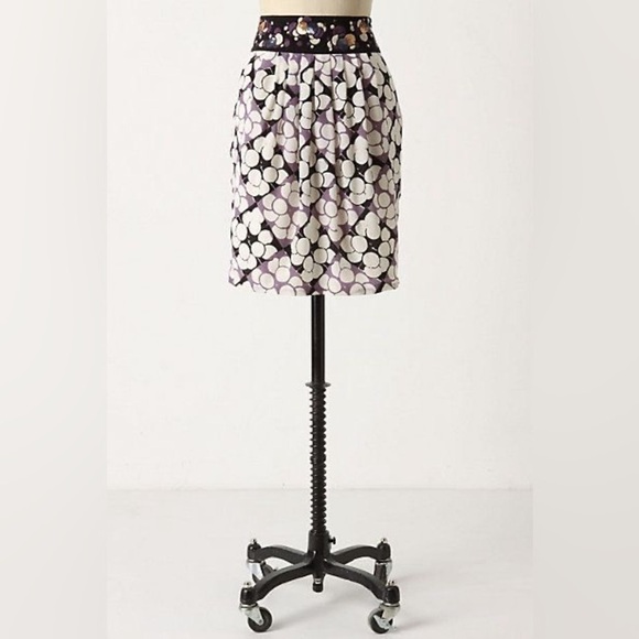 Anthropologie Floreat Silk Ocean Mist Skirt Sz. 4 BNWT - Picture 3 of 15